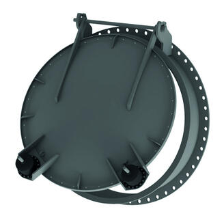 Rückstauklappen mit Schlagdämpfung und Hohldeckel