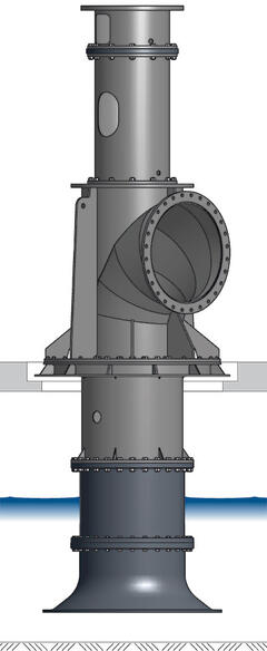 KÖSTER Maschinenfabrik und Gießerei – VPH Vertikale Propellerpumpe, hängend
