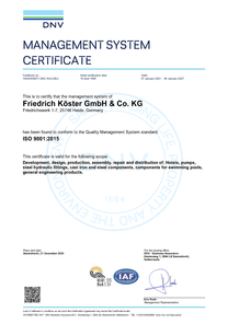 KÖSTER Maschinenfabrik und Gießerei - Zertifizierung