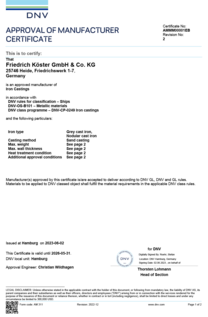 KÖSTER Maschinenfabrik und Gießerei - Zertifizierung